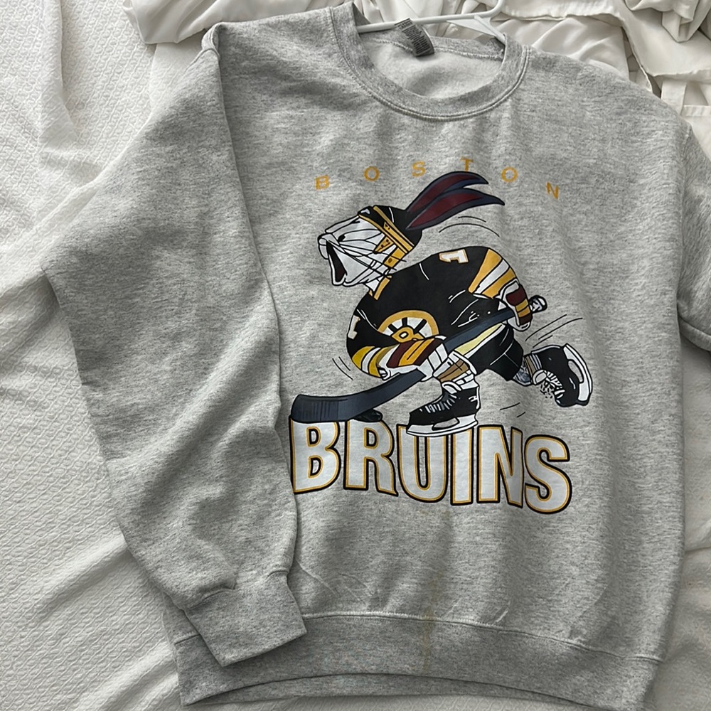 Boston Bruins Gray Sweatshirt Crew Hoodie